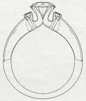 1 Carat brilliant cut with 2 Emeralds | 3D