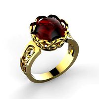 Red garnet ring | 3D