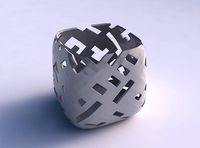 Vase quadratic stumpy with cuts | 3D