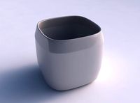 Vase quadratic stumpy with horizontal sections | 3D