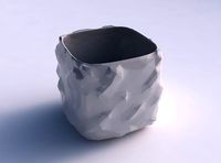 Vase quadratic stumpy with low-polygon bulges  | 3D