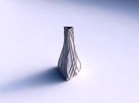 Vase grounded triangle with wavy sparse extruded lines | 3D