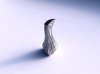 Vase puffy bent triangle with wavy sparse extruded lines | 3D