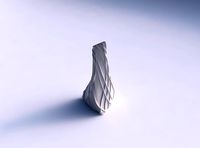 Vase twist grounded tilted triangle with wavy sparse extruded lines | 3D