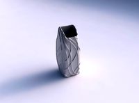 Vase arc rectangle with wavy sparse extruded lines | 3D