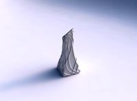 Vase squeezed and bent rectangle 2 with wavy sparse extruded lines | 3D