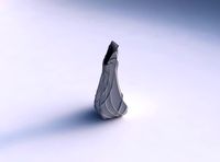 Vase top bent rectangle 2 with wavy sparse extruded lines | 3D