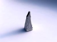 Vase top bent rectangle with wavy sparse extruded lines | 3D