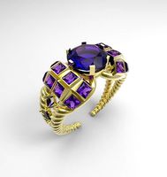 Quard 4 diamond ring | 3D