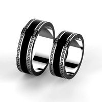 Wedding dands with enamel and diamonds | 3D