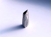 Vase tipped triangle with wavy sparse extruded lines 07 | 3D