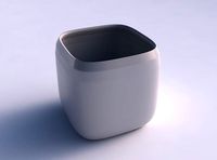 Vase quadratic stumpy with small horizontal sections | 3D