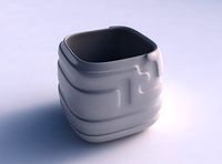 Vase quadratic stumpy with smooth ribbons | 3D
