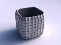 Vase quadratic stumpy with strange tiles | 3D