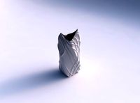 Vase twisted double arc quadratic with wavy sparse extruded lines | 3D