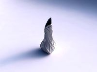Vase twist puffy tappered triangle with wavy sparse extruded lines | 3D