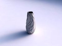 Narrow top vase helix with wavy sparse extruded lines | 3D