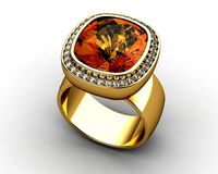 Citrine And Diamond Rings for Women | 3D