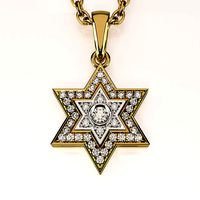 Star of David Pendant with gemstones 002 | 3D