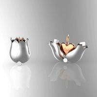Lovely Tulip Heart Locket | 3D