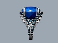 ring with topaz and diamonds | 3D