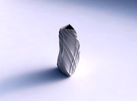 Vase twist triangle with wavy sparse extruded lines | 3D
