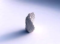 Vase twisted bent quadratic with wavy sparse extruded lines | 3D