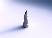 Vase twisted top bent hexagon with wavy sparse extruded lines | 3D