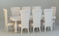 Chair and table for 4 people 3D Model