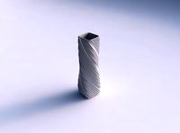 Vase twisted rectangle with twisted extruded lines | 3D