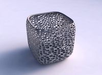 Vase quadratic stumpy with dense organic lattice 2 | 3D
