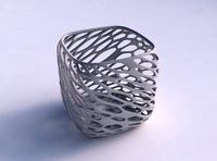Vase quadratic stumpy with twisted organic lattice | 3D