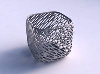 Vase quadratic stumpy with twisted diagonal organic lattice | 3D