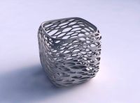 Vase quadratic stumpy with twisted organic lattice 2 | 3D