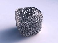 Vase quadratic stumpy with organic lattice and twisted thickness | 3D
