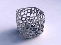 Vase quadratic stumpy with faceted organic lattice | 3D