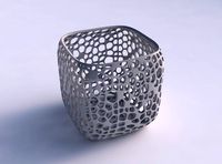 Vase quadratic stumpy with fine organic lattice | 3D
