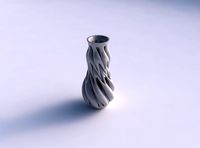 Vase with medium intertwining lines twisted | 3D