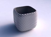 Vase quadratic stumpy with grid piramides | 3D