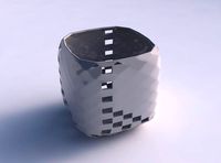 Vase quadratic stumpy with checker grid lattice 3 | 3D