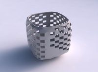 Vase quadratic stumpy with checker grid lattice 2 | 3D