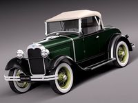 Ford Model A Roadster 1929 to 1931 3D Model
