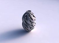 Vase curved wide with intertwining lines twisted | 3D