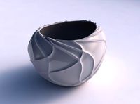 Bowl compressed 2 wavy sparse extruded lines | 3D