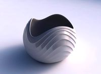 Bowl Spheric wavy with horizontal wavy inverted layers | 3D