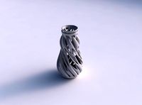 Vase with thick intertwining lines twisted | 3D