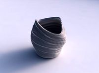 Bowl compressed and twisted with twisted extruded lines | 3D