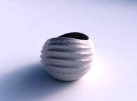 Bowl skewed and twisted with sections and twisted lines | 3D