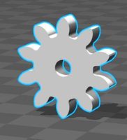 GEAR-SPUR  z-10Teeth  module-2mm  h-5mm  axis-diam-2mm | 3D