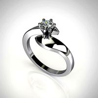 Engagement ring with round gemstone 001 | 3D